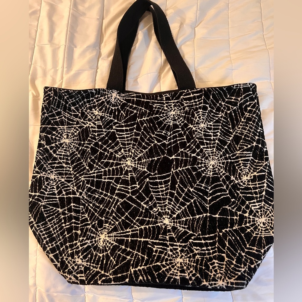Black and White Spider Web Tote Bag